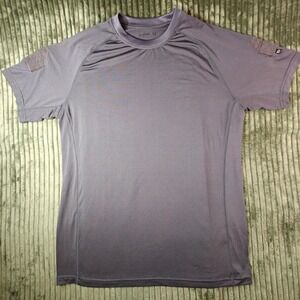 TD Apparel Tactical Performance T-Shirt Mens Medium Gray Patch Shoulders 0265